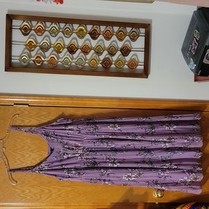 Torrid purple floral chiffon midi dress size 3